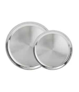 Stainless Steel Matt Finish Salver Tray for Serving, 14.5"