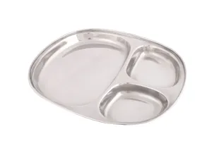 Stainless Steel Oval Pav Bhaji Plate/Thali, Small, 9.7"