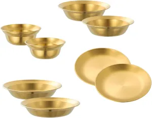 Stainless Steel Plates and Bowls, Camping Utensils, Dinner Dishes, Outdoor Tableware Dinnerware Set for Barbecue RV Apartment