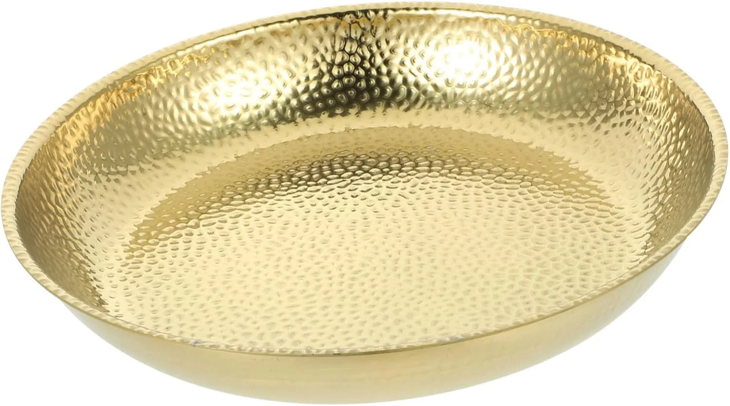 Stainless Steel Serving Plate Hammered Design Outdoor Dinner Plate for Bbq Camping and Family Gatherings Nonslip Surface Easy to Clean Stylish Finish