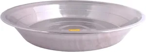 Stainless Steel Silver Touch Design Parat Plate, Platter, Big, (LxBxH=7cm x 45cm x 7cm, Silver)