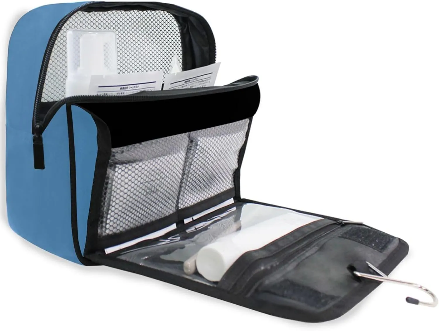 Steel Blue Custom Name Hanging Toiletry Bag Personalized Makeup Cosmetic Bag Large Capacity Travel Toiletry Organizer Cosmetic Case for Shaving Toiletries Brush Storage