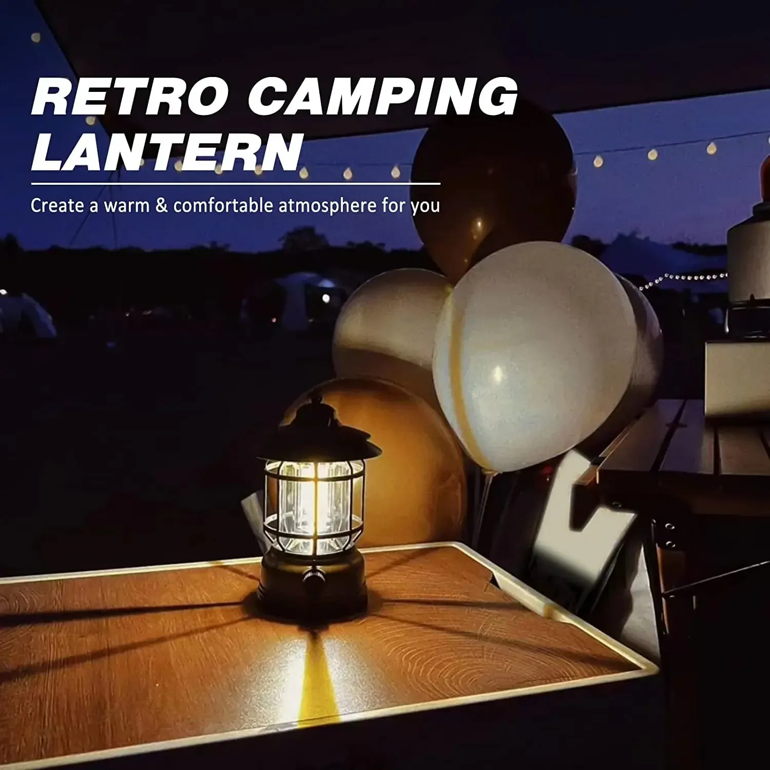 Stepless Dimming COB Portable Waterproof Rechargeable Camping Lantern
