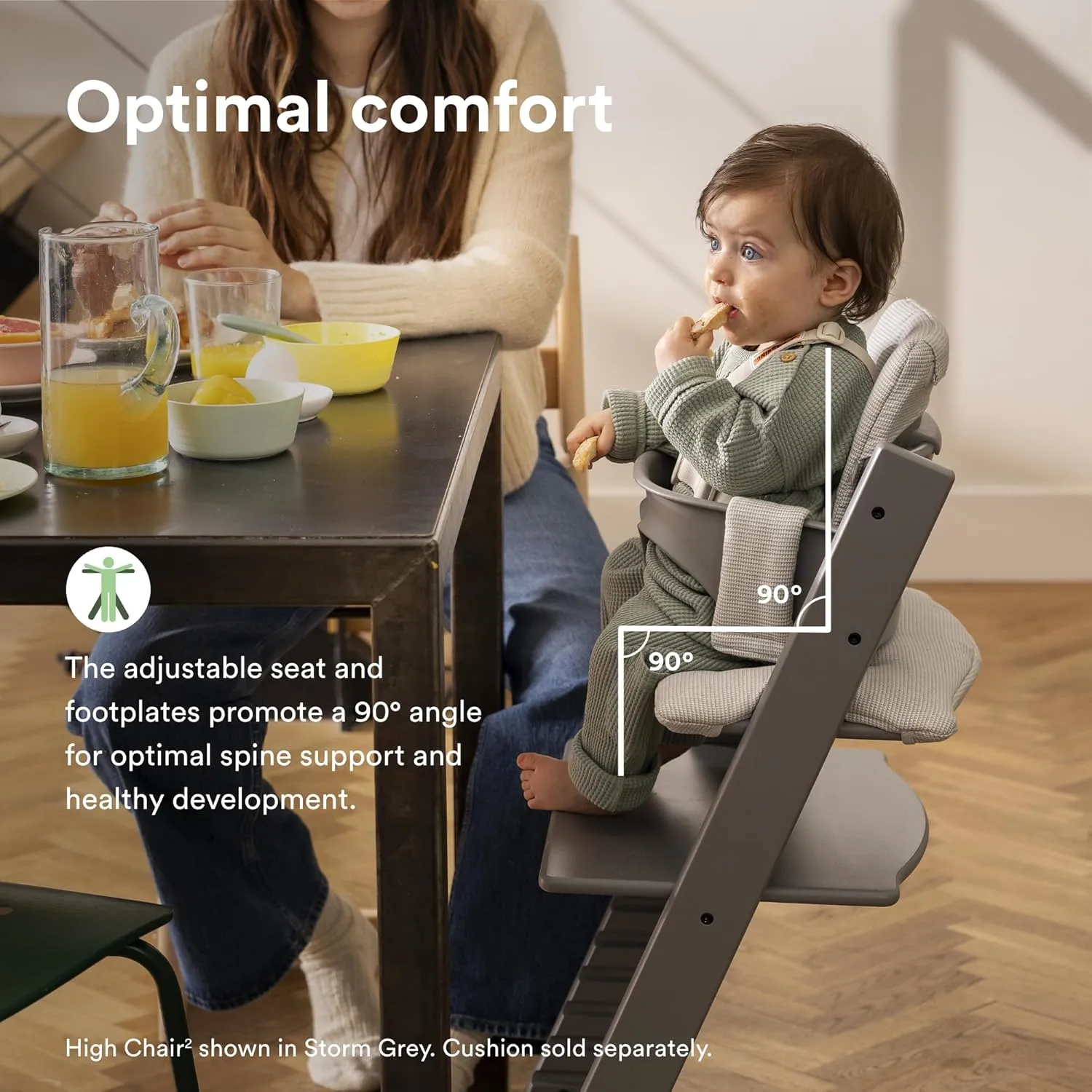 Stokke Tripp Trapp High Chair 2, Terracotta - Includes Chair   Baby Set with Removable Harness for Children 6-36 Months - Adjustable, Ergonomic & Easy to Clean