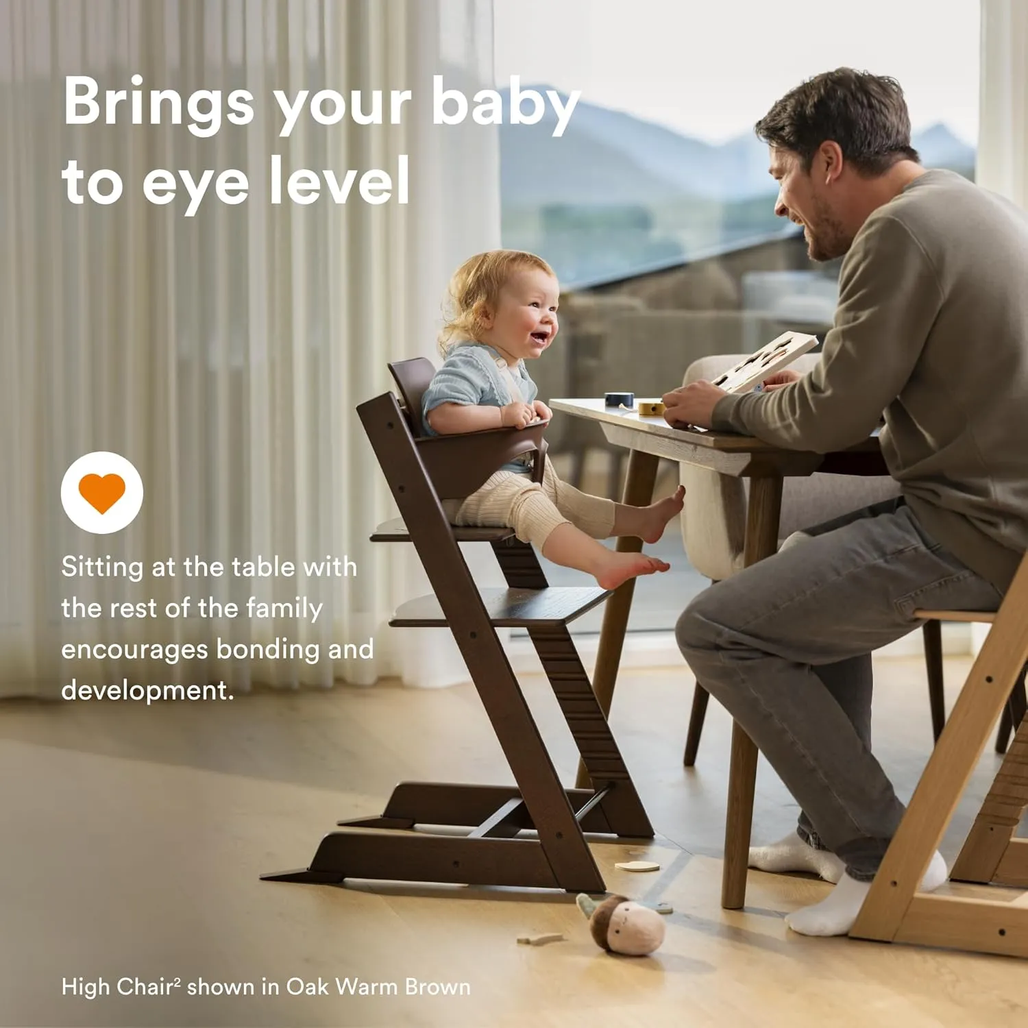 Stokke Tripp Trapp High Chair 2, Terracotta - Includes Chair   Baby Set with Removable Harness for Children 6-36 Months - Adjustable, Ergonomic & Easy to Clean