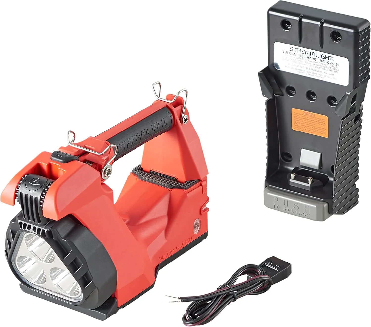 Streamlight 44365 Vulcan Clutch 1700-Lumen Rechargeable Multi-Function Lantern with Vehicle Mount System 12V DC, Includes Quick Release Shoulder Strap, Orange