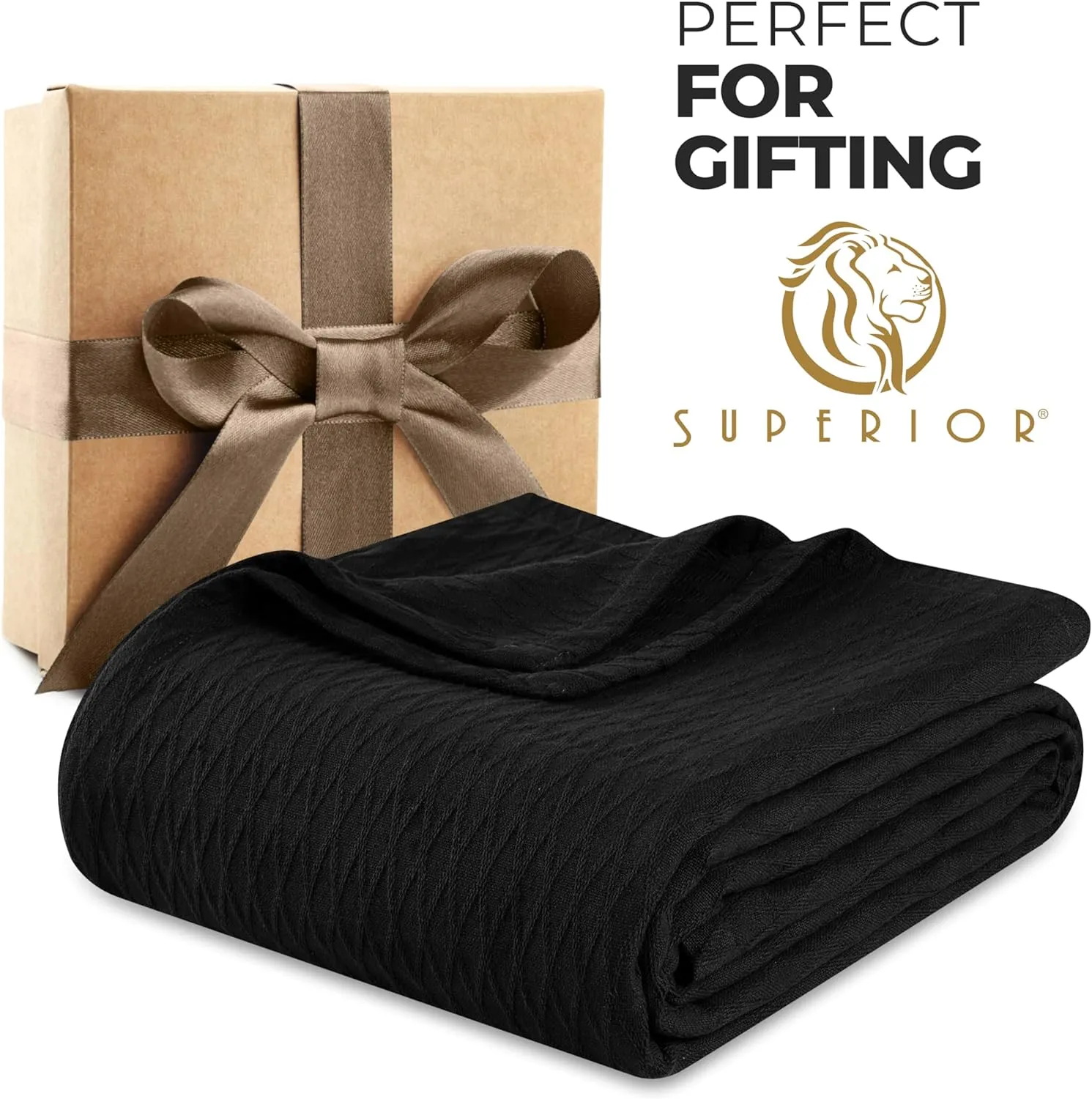 Superior 100% Cotton Thermal Blanket, Soft and Breathable Cotton for All Seasons, Bed Blanket and Oversized Throw Blanket with Luxurious Diamond Weave - King Size, burgundy