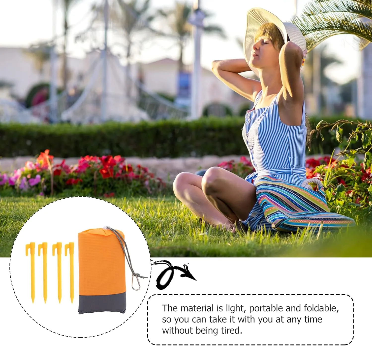 SUPVOX 1pc Outdoor Picnic Blanket Lightweight Beach Mat for Camping Hiking and Beach Use Durable Easy to Clean Multi-Scene Versatile Ground Mat