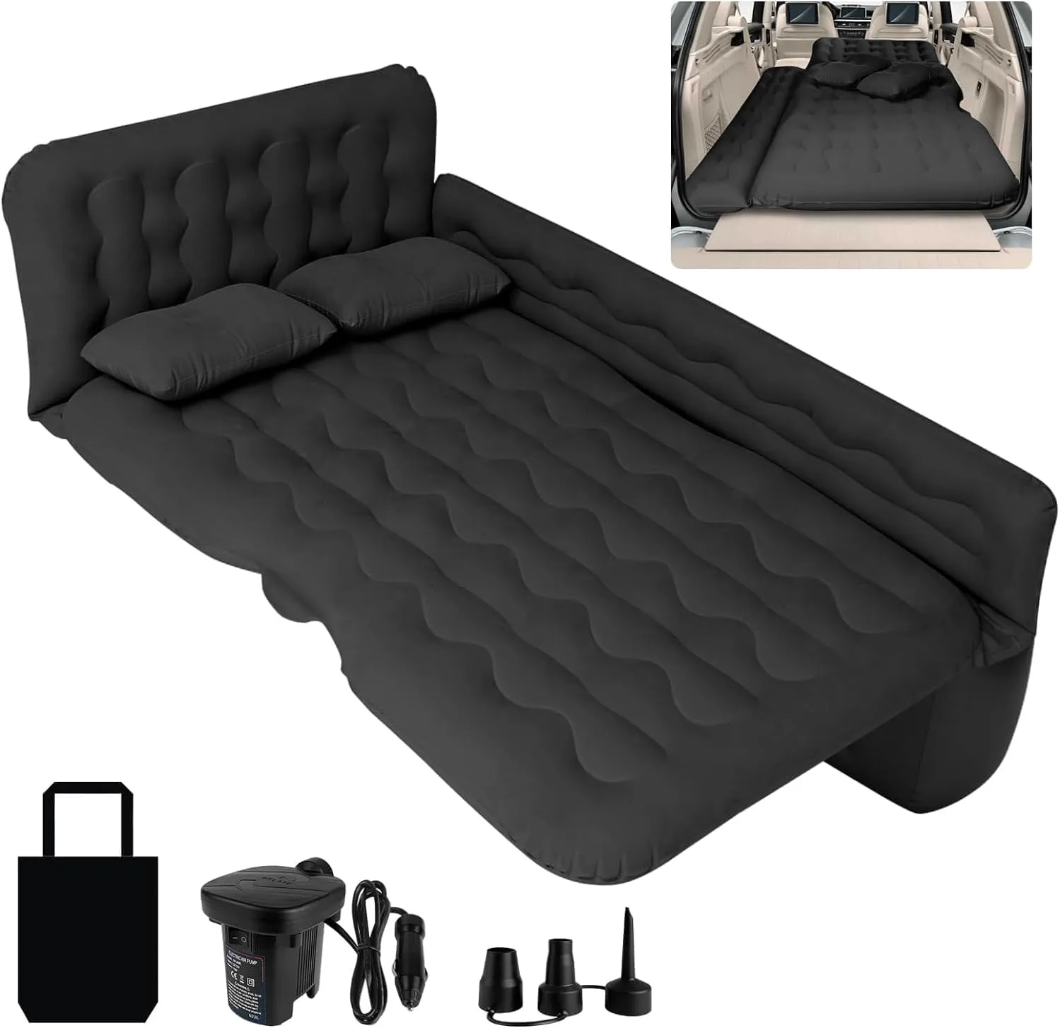 SUV Air Mattress Camping Bed - Car Mattress Back Seat Portable Foldable Car Air Bed Sleeping Pad Car Bed Mattress for Sedan Truck