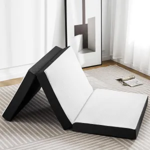 Sweetcrispy Tri-fold Memory Foam Mattress - 3 Inch Twin Size Portable Bed Pad, Foldable Floor Mat, Collapsible and Washable Cover with CertiPUR-US Certified, for Travel & Camping & Yoga