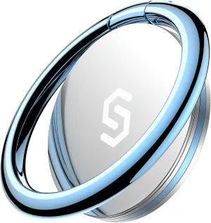 Syncwire Cell Phone Ring Holder Stand, 360 Degree Rotation Finger Ring Kickstand Polished Metal Phone Grip for Magnetic Car Mount Compatible with iPhone, Samsung,Pixel, Smartphone Accessories - Blue