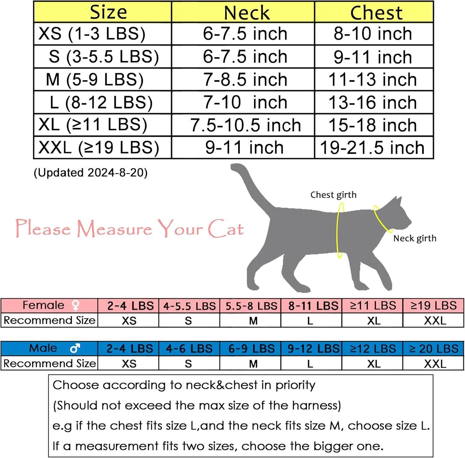Tactical Cat Harness and Leash for Walking Escape Proof, Adjustable Cat Walking Jackets, Padded Stylish Cat Vest, Khaki, Large