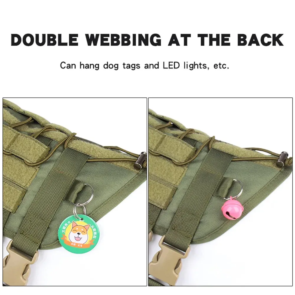Tactical Dog Harness Vest for Training & Walking, Medium & Large Dogs