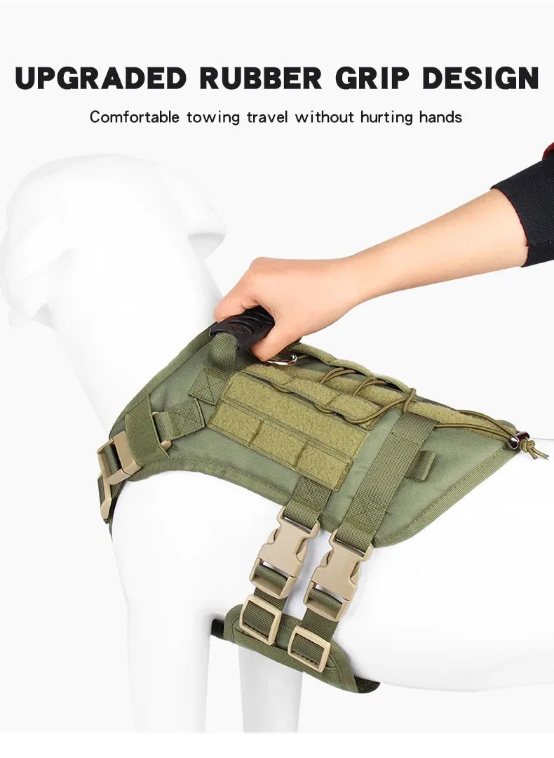 Tactical Dog Harness Vest for Training & Walking, Medium & Large Dogs