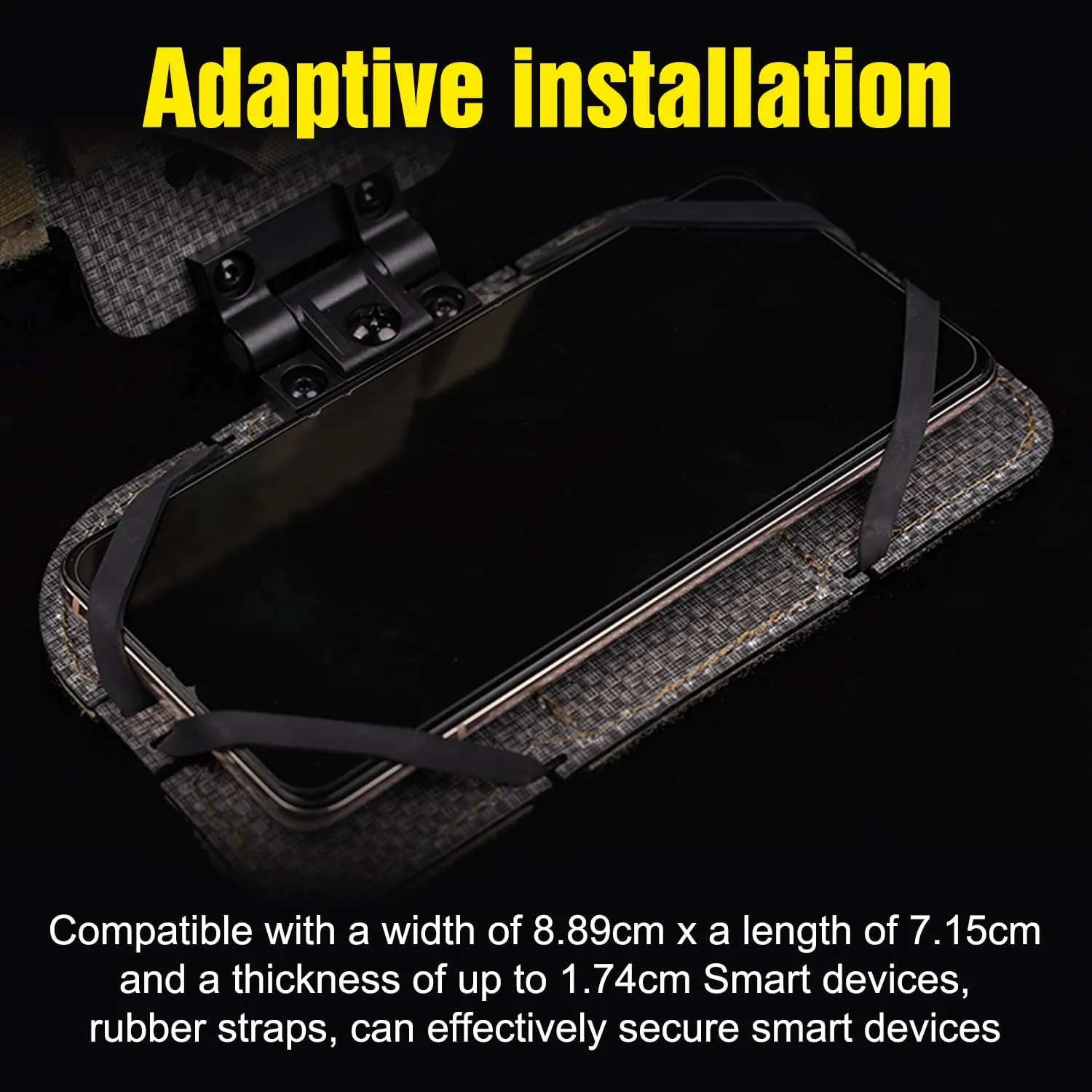 Tactical Plate Carrier MOLLE Vest Phone Holder Universal Cell Phone Chest Mount Pouch Adjustable Foldable Navigation Phone Board Attachment for 4.7"-6.7" Outdoor Sports (Tan)