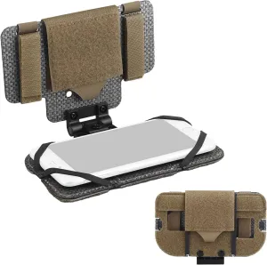 Tactical Plate Carrier MOLLE Vest Phone Holder Universal Cell Phone Chest Mount Pouch Adjustable Foldable Navigation Phone Board Attachment for 4.7"-6.7" Outdoor Sports (Tan)