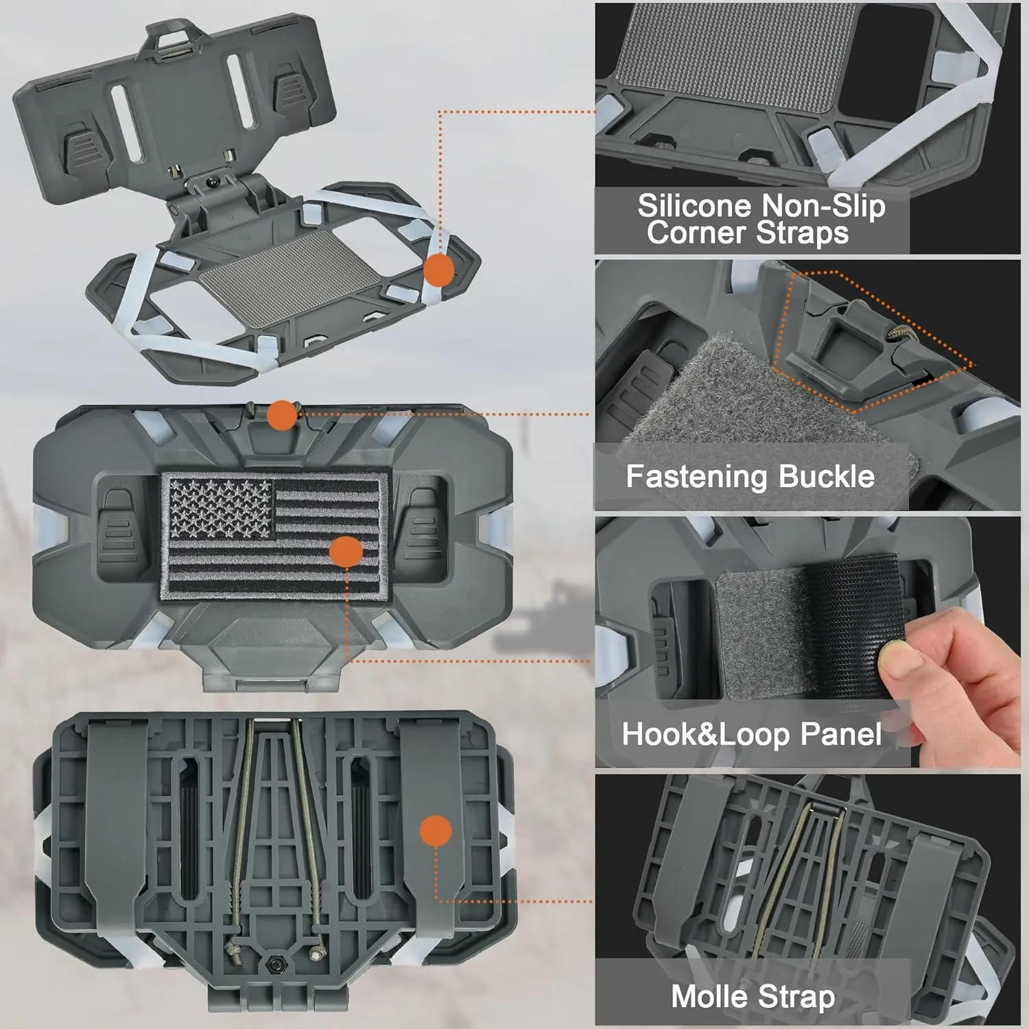 Tactical Plate Carrier Phone Mount, Universal Molle Phone Holder,Tactical Phone Holder Foldable Navigation Board for Tactical Vest Attachments