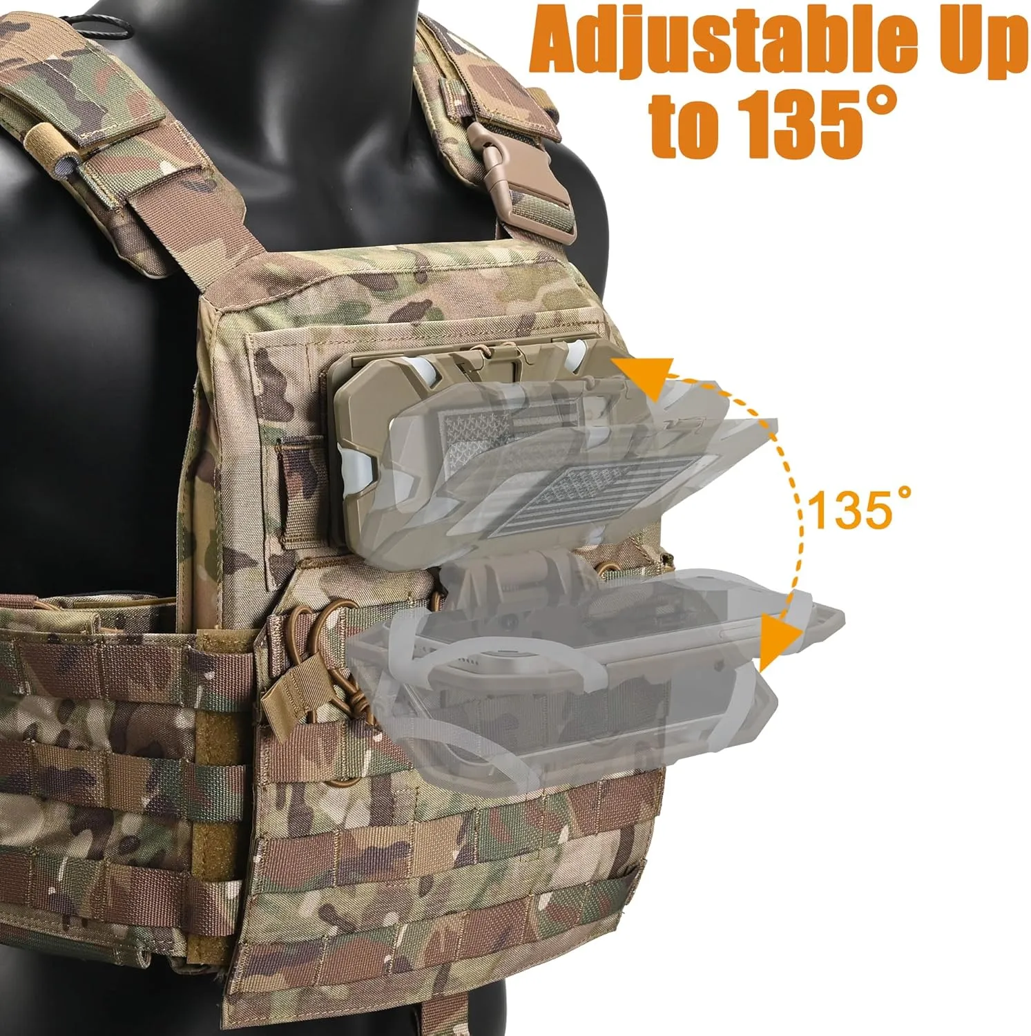 Tactical Plate Carrier Phone Mount, Universal Molle Phone Holder,Tactical Phone Holder Foldable Navigation Board for Tactical Vest Attachments