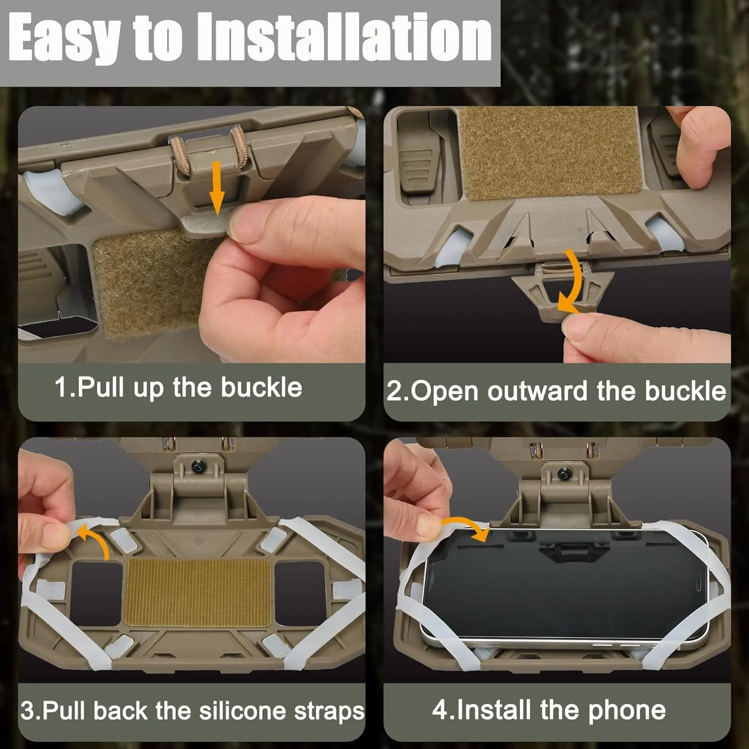 Tactical Plate Carrier Phone Mount, Universal Molle Phone Holder,Tactical Phone Holder Foldable Navigation Board for Tactical Vest Attachments