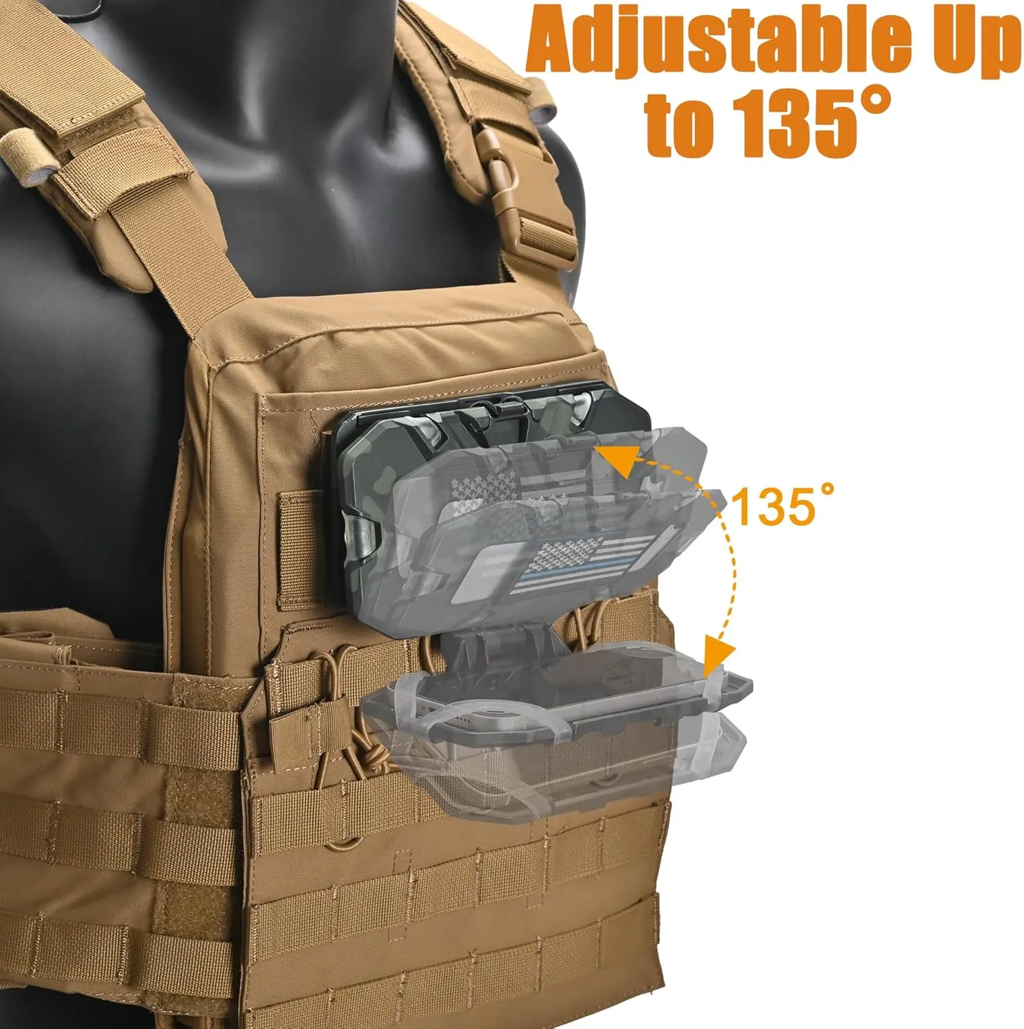 Tactical Plate Carrier Phone Mount, Universal Molle Phone Holder,Tactical Phone Holder Foldable Navigation Board for Tactical Vest Attachments