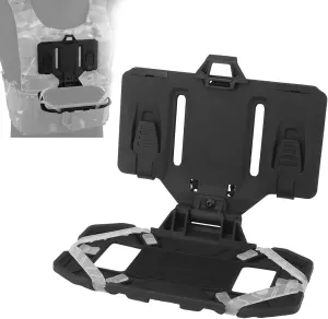 Tactical Plate Carrier Phone Mount - Universal Vest MOLLE Phone Chest Cell Folded Navigation Board - Compatible with 4.7"-6.7" Screens (Black)