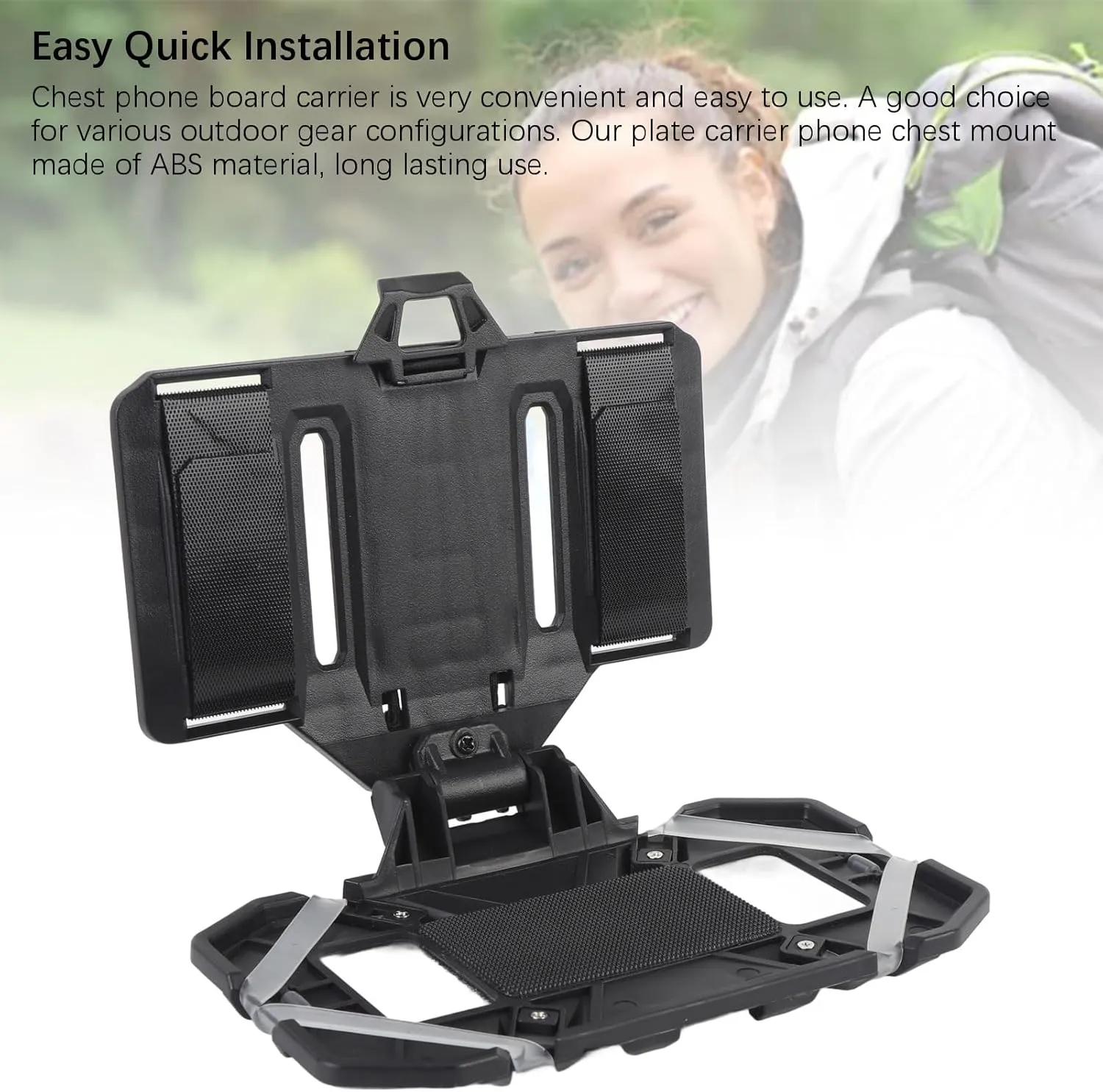Tactical Plate Carrier Vest Attachments, Universal Phone Chest Mount Foldable Navigation Holder Vest Phone Holder for Screen Size 4.7in-6.7in