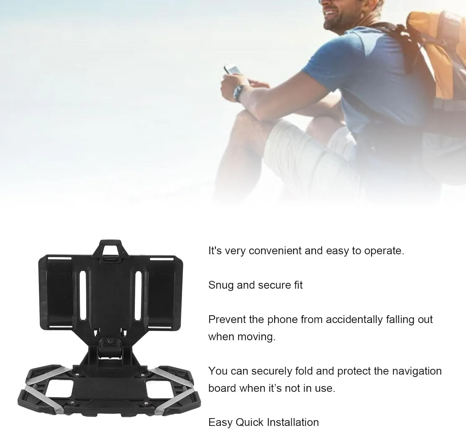 Tactical Plate Carrier Vest Attachments, Universal Phone Chest Mount Foldable Navigation Holder Vest Phone Holder for Screen Size 4.7in-6.7in