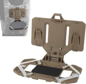 Tactical Vest Phone Holder,Tactical Plate Carrier Phone Mount Vest Attachments,Universal Vest Molle Phone Chest Cell Folded Navigation Board Phone Mount for Screen Size 4.7"-6.7" (Sand)