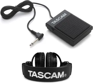 TASCAM RC-1F Foot Switch and Studio Headphones Bundle
