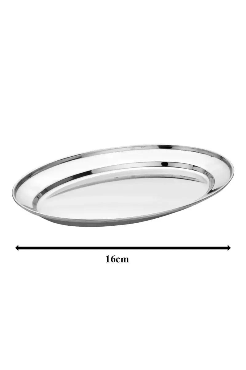 Tej - Stainless Steel Oval Plate - 16cm