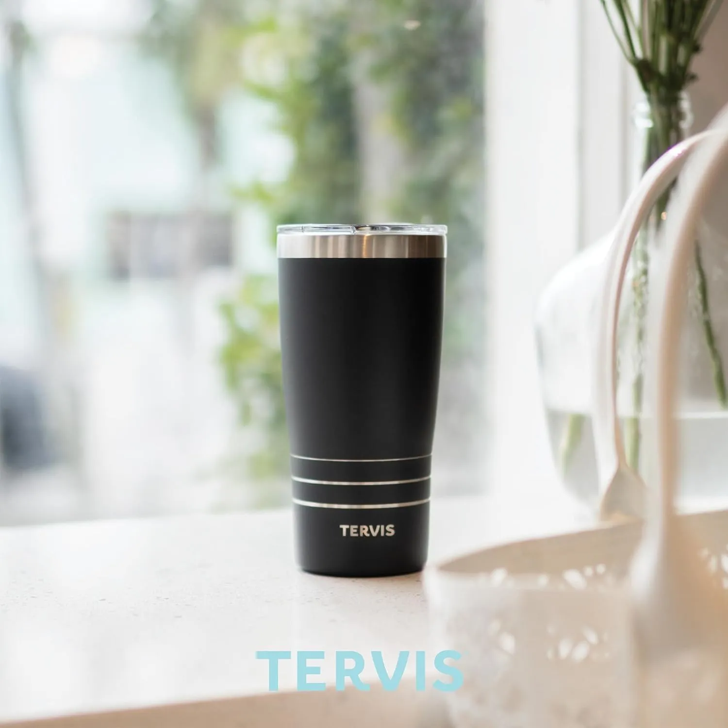 Tervis Traveler Diamond Plate Triple Insulated Insulated Tumbler Travel Cup Keeps Drinks Cold & Hot, 20oz, Stainless Steel