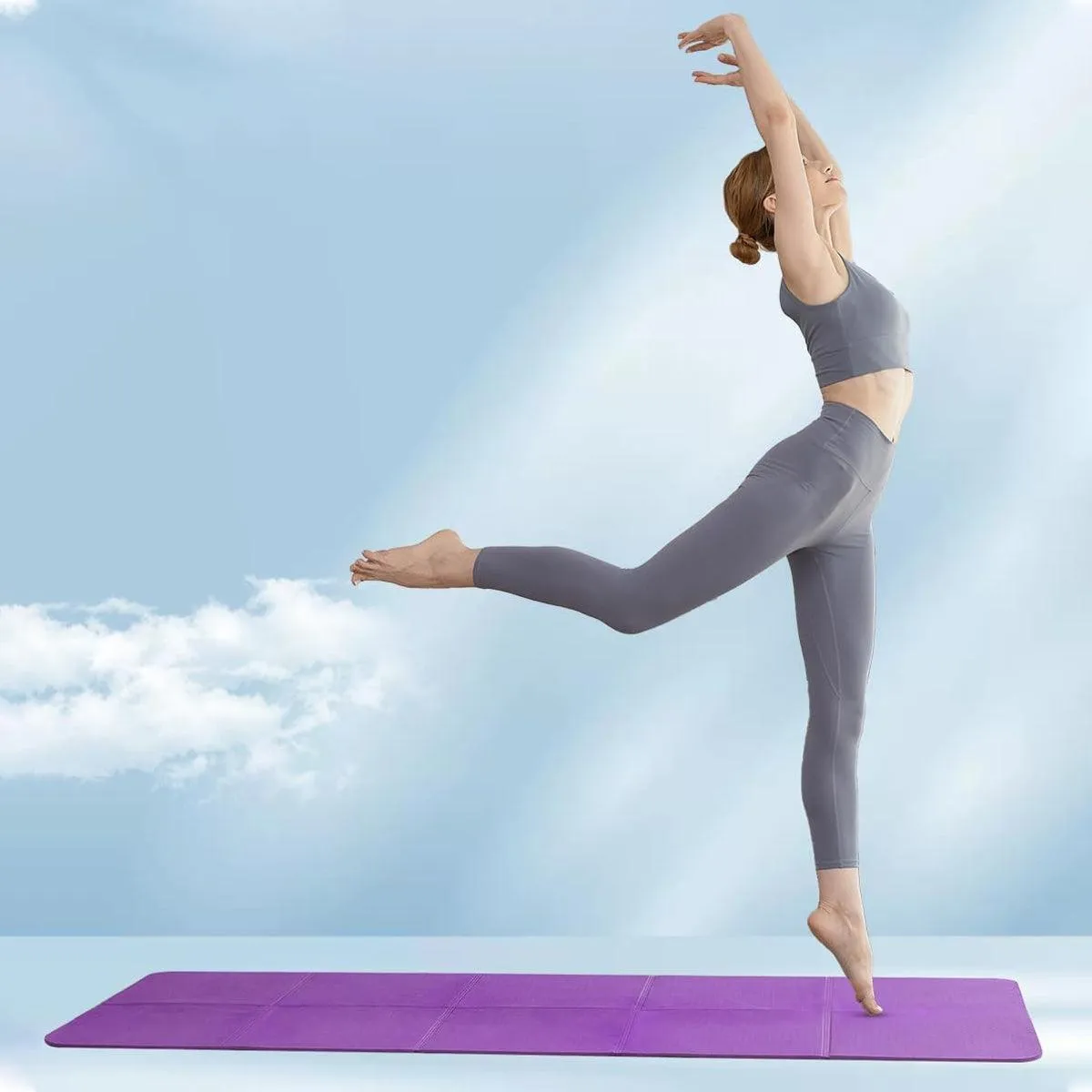 Thickened Folding Yoga Mat Sleeping Pad Portable Floor Nap Mattress for Exercise