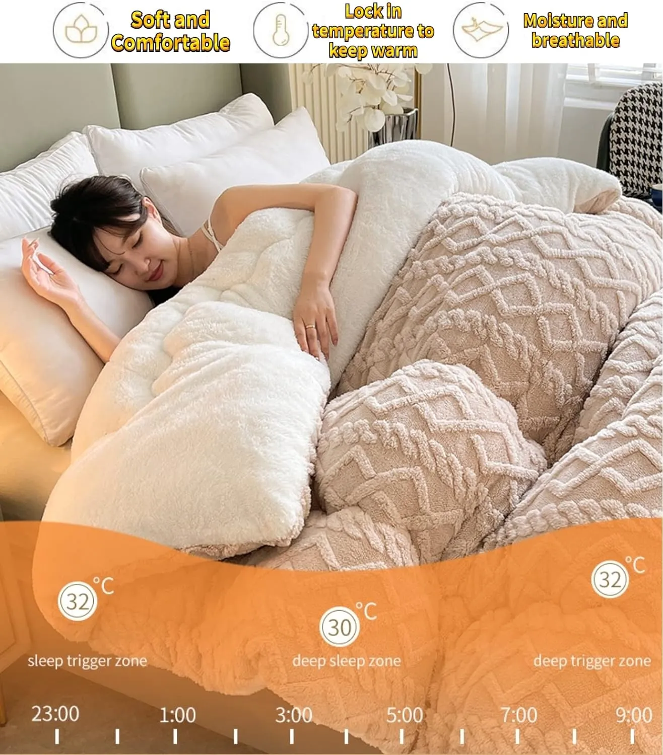 Thickened Super Soft Insulation Hibiscus Winter Quilt, Cashmere & Hibiscus Double Fabrics, Breathable Warmth Fluffy Plush Double Sided Velvet Blanket (Blue,150 x 200cm/59.05 x 78.74in (3KG))