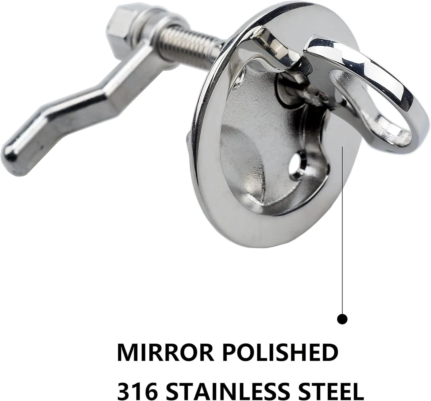 Thorn Boat Cam Latch Stainless Steel Marine Hatch Pull with Back Plate