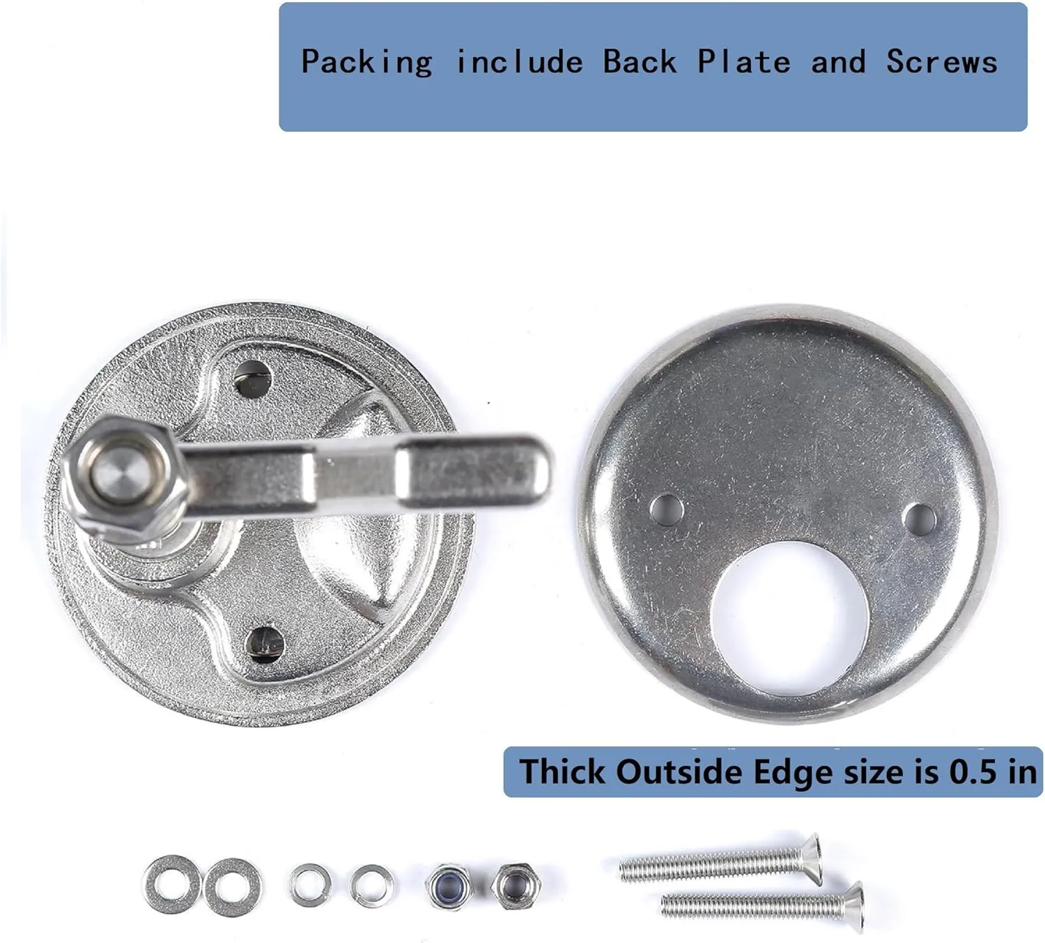 Thorn Boat Cam Latch Stainless Steel Marine Hatch Pull with Back Plate