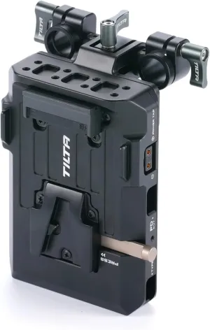 Tilta Tilta PD V Mount Battery Plate - Black | 14.8V P-Tap Ports | 5V USB-C Port | 60W USB-C PD Port | 15mm LWS Rod Mounting | Black | TA-BTP3-V-B