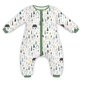 Toddler Sleep Sack,Winter Long Sleeve Sleep Sack 2.5Tog, Toddler Sleep Sack with Feet, Baby Sleep Bag Winter, Wearable Blanket with Legs for Early Walkers(Green Forest,9M-2T)