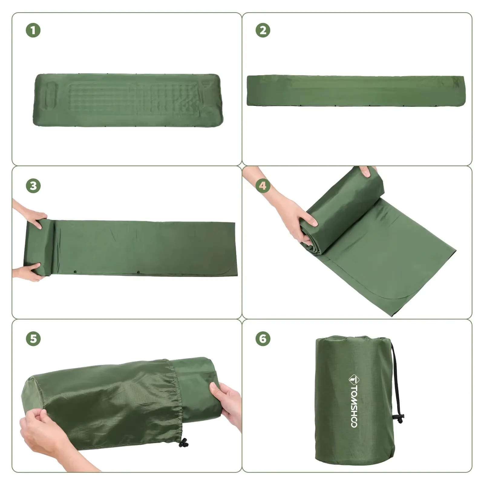 Tomshoo Inflatable Sleeping Pad Extra Thick 4In Self-Inflating Mats Air Mattress W Built-In Pump for Camping Backpacking Travel