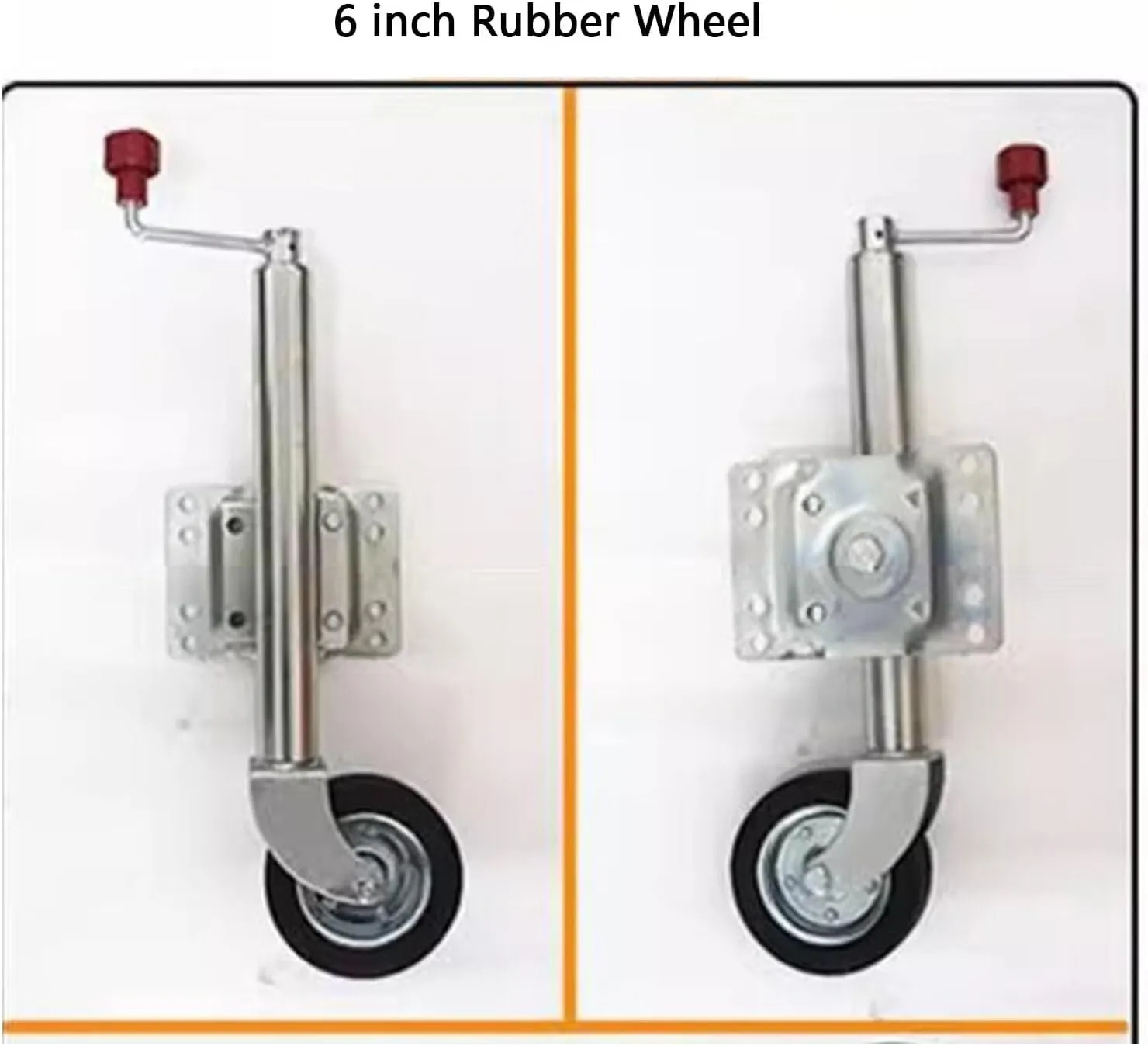 Trailer Jack Wheel - Heavy Duty Marine Swivel Trailer Jack, Support Folding Jockey Wheel, Bolt-On Swivel Tongue Jack, 900kg Load Capacity, 25cm Stroke, For Boat Caravan Caravan Motorhome(6in wheel(120