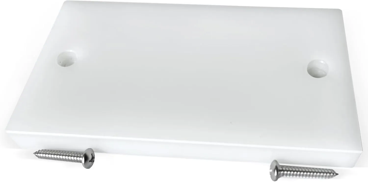 Transom Transducer Boat Mounting Board Plate 4.5" *8" PVC Stainless Screws-White