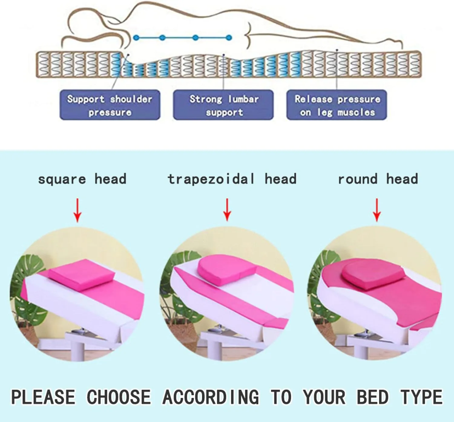 Trapezoidal Head Spa Bed Mattress Pad Beauty Bed Mattress with Breath Hole Massage Table Lash Bed Mattress Topper High Density Sponge (Elastic Fix Bands on 4 Angles),Purple2,80x190cm