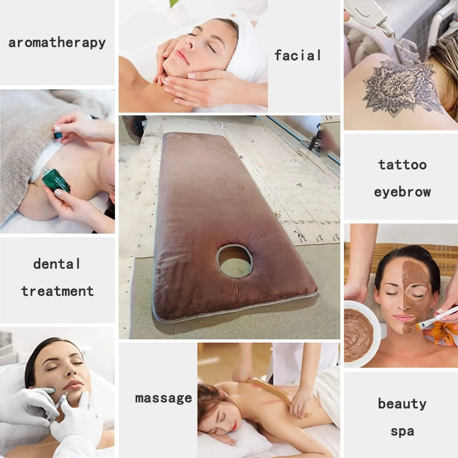 Trapezoidal Head Spa Bed Mattress Pad Beauty Bed Mattress with Breath Hole Massage Table Lash Bed Mattress Topper High Density Sponge (Elastic Fix Bands on 4 Angles),Purple2,80x190cm