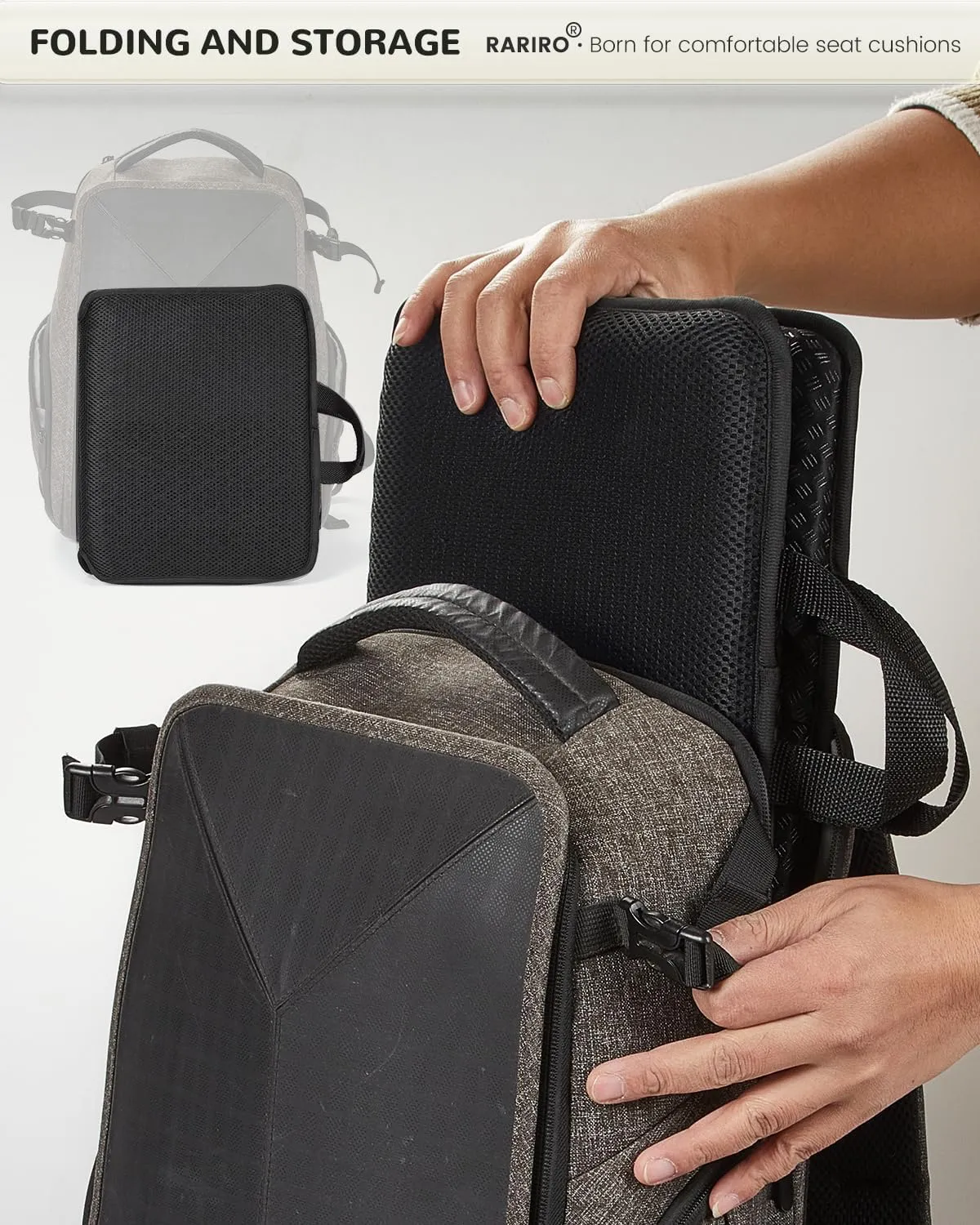 Travel Gel Seat Cushion - Foldable Waterproof Portable Pad for Airplane, Stadium, Bleacher, Kayaking, Flights, Camping, Egg Gel Pads, Ergonomic Design