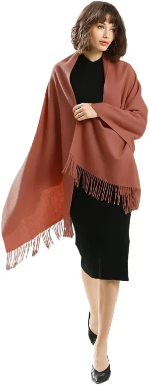 Travel Scarf with 100% Pure Lamb Wool，Large and Soft Pashmina and Shawl Wraps for Women