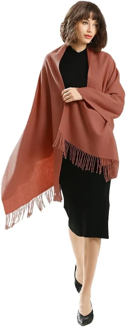 Travel Scarf with 100% Pure Lamb Wool，Large and Soft Pashmina and Shawl Wraps for Women