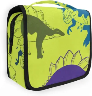 Travel Toiletry Bag Cosmetic Bag Xmas Pink Falmingo Bright Green Dino Pattern Portable Hanging Cosmetic Case Traveling With Leakproof Compartment Makeup Toiletries Cosmetic Organizer for Men Wo