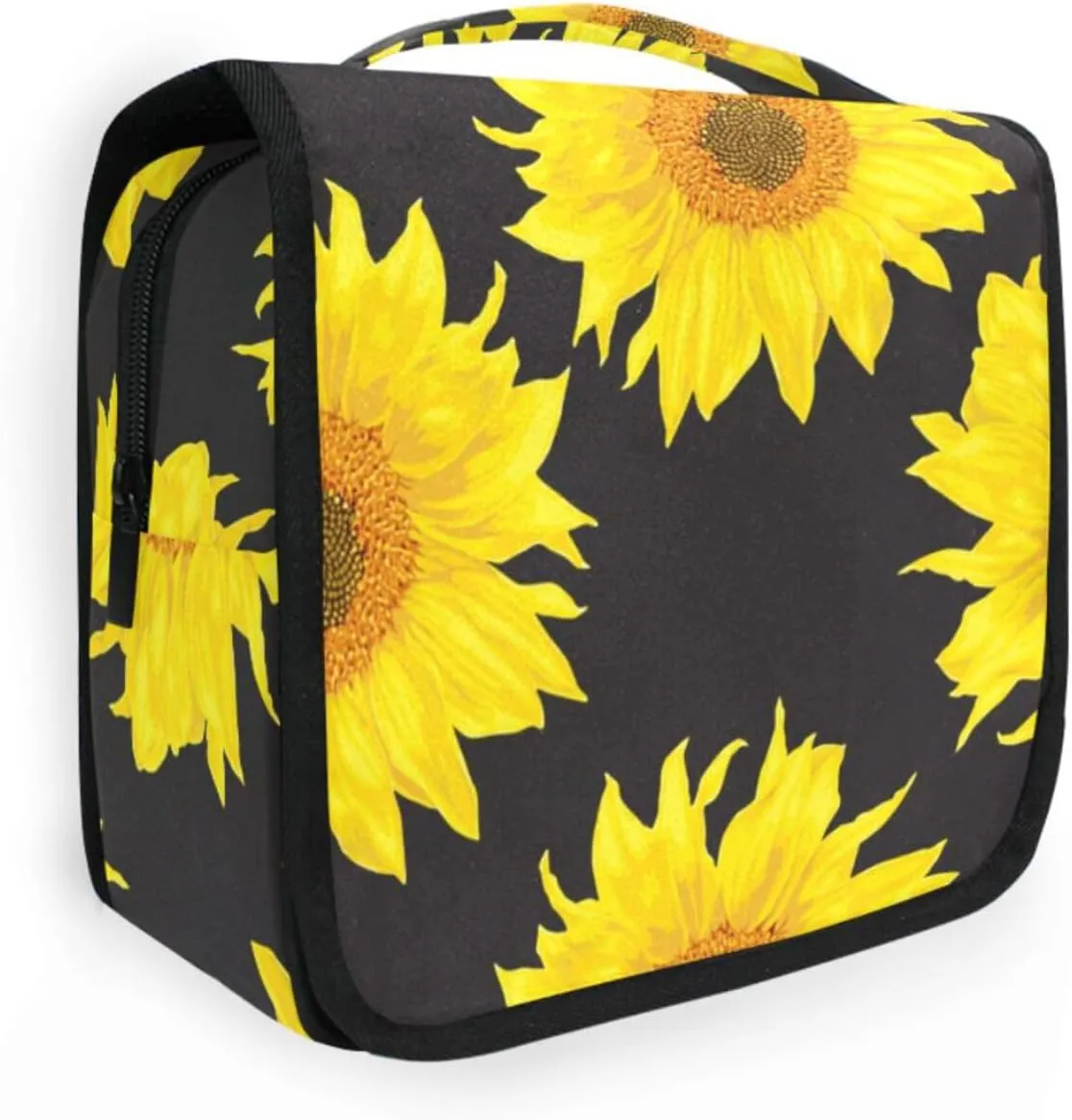 Travel Toiletry Bag Cosmetic Bag Xmas Pink Falmingo Bright Sunflowers Portable Hanging Cosmetic Case Traveling With Leakproof Compartment Makeup Toiletries Cosmetic Organizer for Men Women
