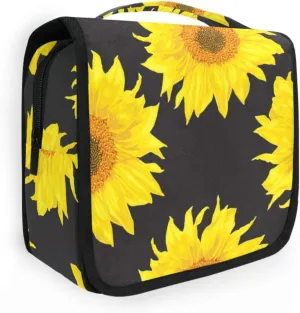 Travel Toiletry Bag Cosmetic Bag Xmas Pink Falmingo Bright Sunflowers Portable Hanging Cosmetic Case Traveling With Leakproof Compartment Makeup Toiletries Cosmetic Organizer for Men Women