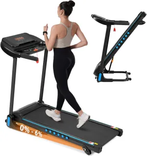 Treadmills for Home, 3.0 HP Hydraulic Folding Treadmill with Incline, Treadmill 10 MPH for Running Walking with 350LBS Weight Capacity, Small Space Running Machine with Charge Station