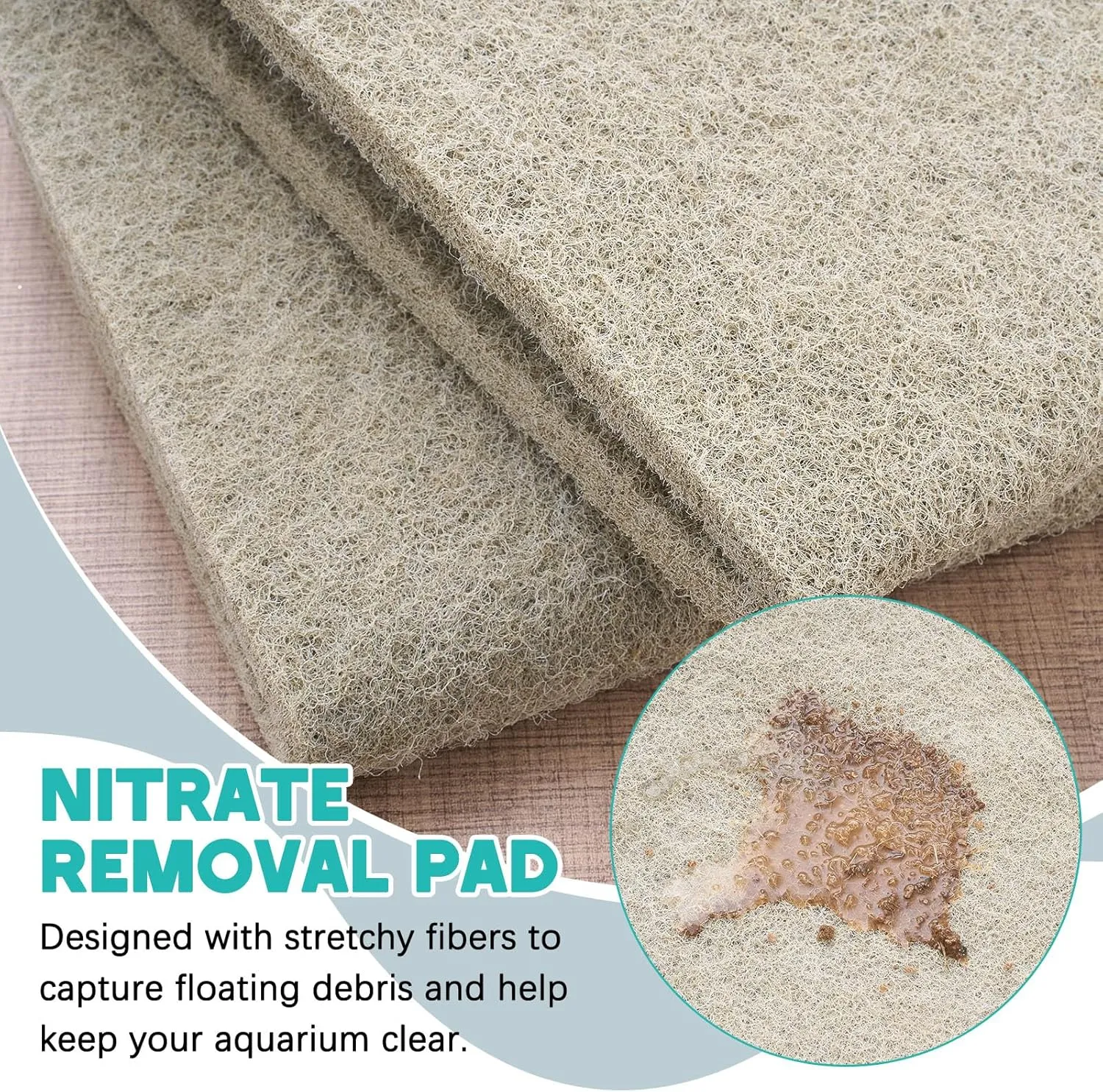 Treela 10 x 36 Inch Ammonia Reducer Filter Pad Fish Tank Filter Pads Ammonia Remover Aquarium Cut to Fit for Aquariums and Pond Reducing Infused Media Pad